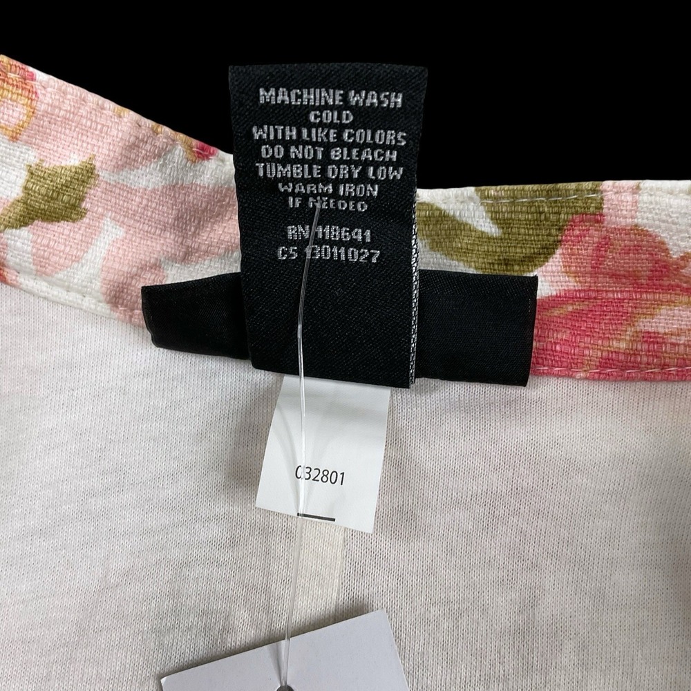 Lane Bryant Jacket Women 18 Ivory Pink Floral Long Sleeve Zip Moto Pockets NWT - Picture 16 of 16
